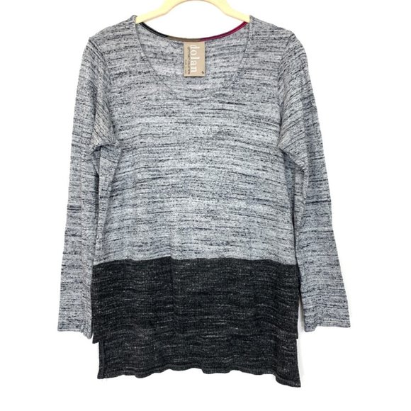 Dolan Grey Two-Tone Long Sleeve Top - Picture 1 of 8